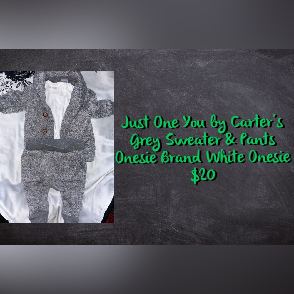 Just One You by Carter’s Grey Sweater & Pants 0-3 months